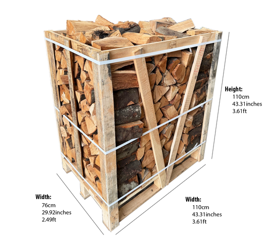 450KG (1.5m³) Premium Beech Hardwood Kiln-Dried Logs in Crate